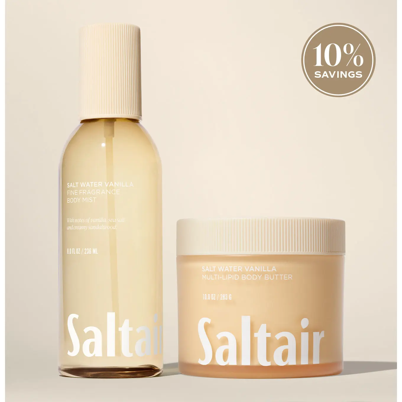 Saltair Salt Water Vanilla Body Duo - Vanilla, Creamy Sandalwood & Sea Salt Saltair Salt Water Vanilla Body Duo - Vanilla, Creamy Sandalwood & Sea Salt
