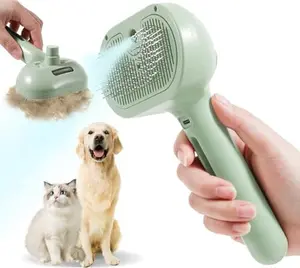 Cat Steam Brush for Indoor Cats - Self Cleaning Spray, Water-Resistant for Effective Shedding and Pet Hair Removal
