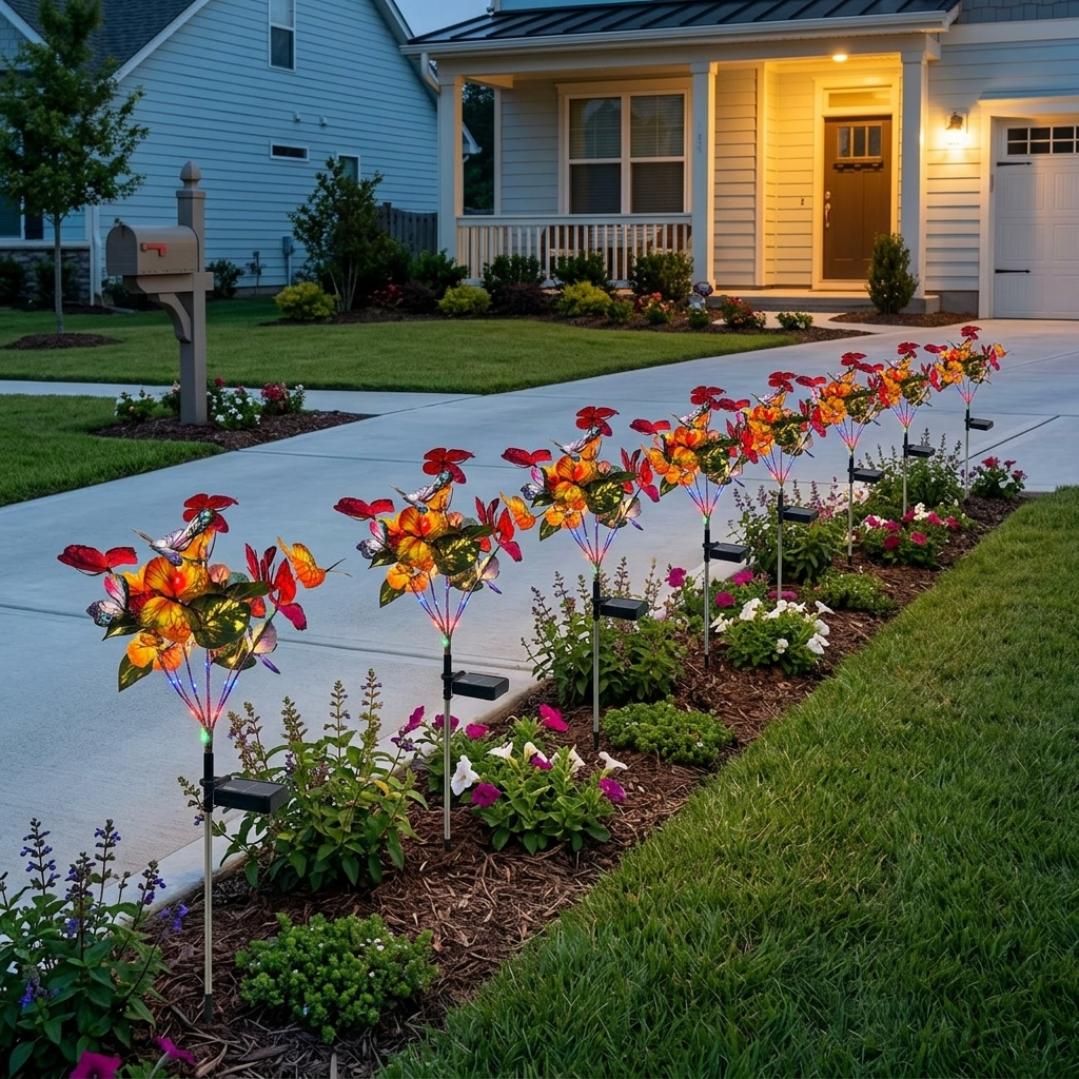 8 Pack Solar Butterfly Garden Lights, IP65 Waterproof Outdoor Decor