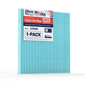 BNX TruFilter C7026 Cabin Air Filter, HEPA 99.97%, MADE IN USA