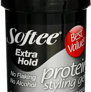 Softee Styling Gel Proteins Extra Hold 8 Oz - For Stronger Hair - Haircare braiding