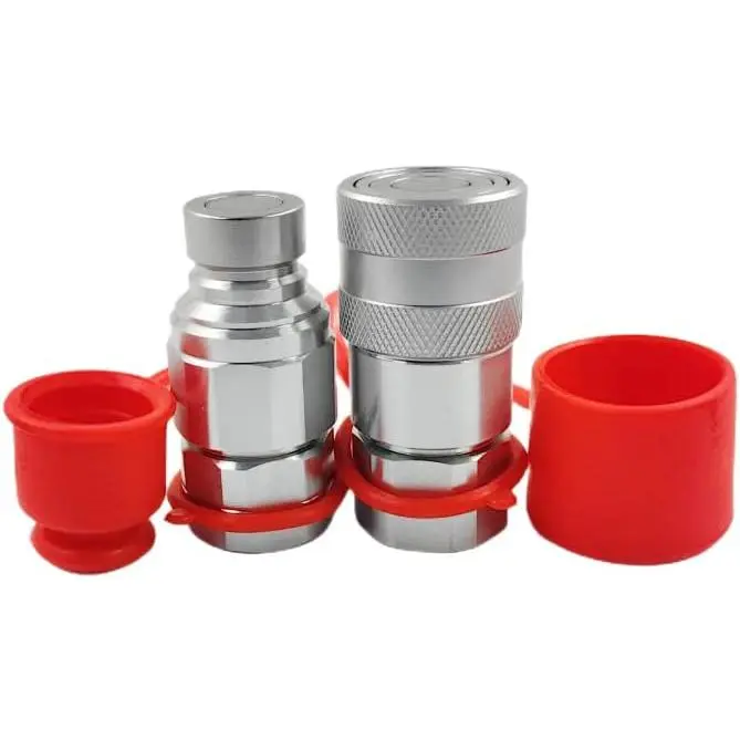 3/4'' SAE-12 UNF1-1/16 Skid Steer Flat  Hydraulic Quick Connect Coupling/Coupler, 1/2  W/Dust Cap
