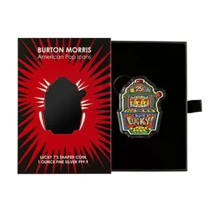 2024 Pamp Suisse Burton Morris Lucky 7's Slot Machine 1 oz Colorized Silver Coin
