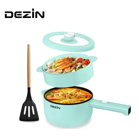 Portable Electric Hotpot Heating Cooker - 2L 600W Compact Kitchen Appliance, Temp Control, Safe Materials, Overheat Protection, Boil-Dry Guard, Easy-Clean Non-Stick Pot for Dorm Room, Trip
