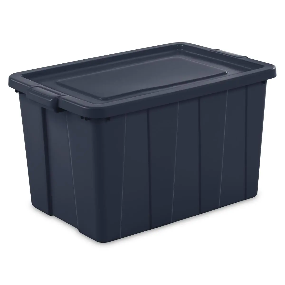 Sterilite Tuff1 Series 18 gal Dark Indigo Plastic Rectangle Stackable Storage Tote with Latching Lid - Polyethylene Home Organizer Stacking Box Storage Drawer Units