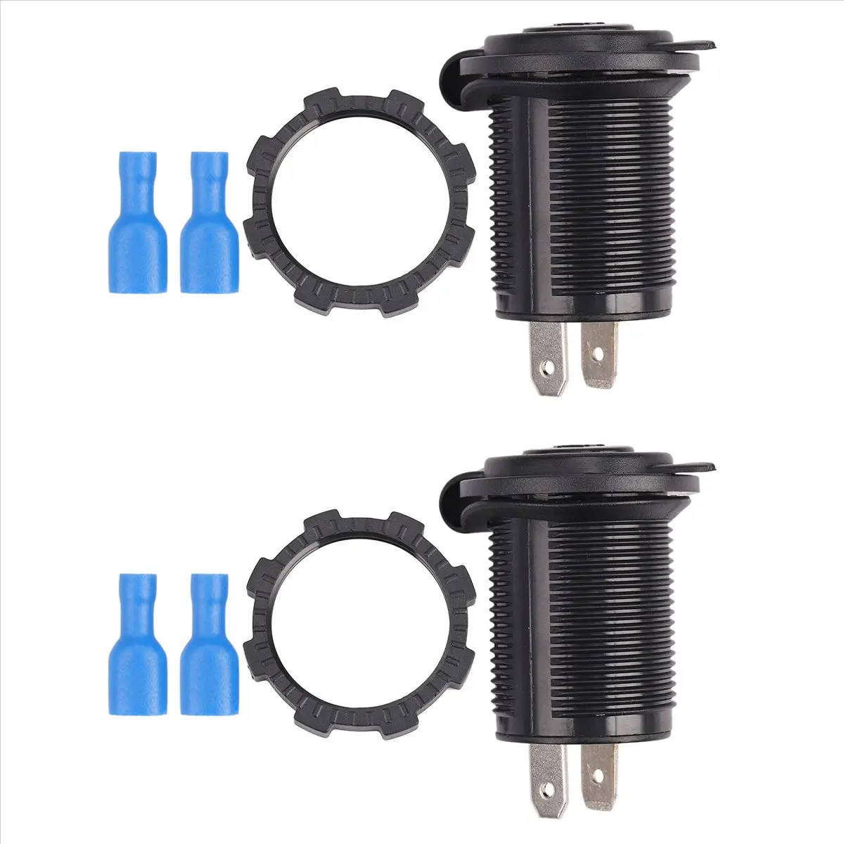 2X Waterproof 12V Car Cigarette Lighter Socket USB Charger Power Adapter Outlet SM