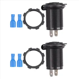 2X Waterproof 12V Car Cigarette Lighter Socket USB Charger Power Adapter Outlet SM