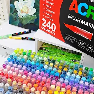 Acrylic Paint Marker Pen Set, 1 Set Waterproof Acrylic Paint Marker Pen, Flexible Tip Marker Pen for Glass Stone Wood Plastic Paper, Art Marker