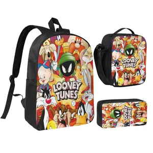 Looney Tunes Backpack Set Printed Lunch Bag Looney Tunes Theme Pencil Bag School Gift