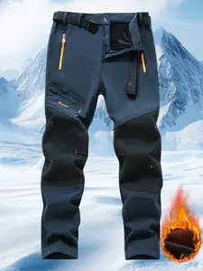 Men's Warm Casual Pants with Belt, Windproof Workwear, Suitable for Autumn Winter Outdoor Activities, Comfortable and Stylish, Casual Outdoor Trouser