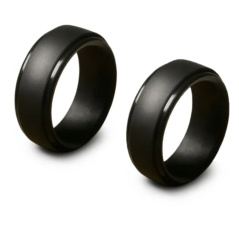 Men's Solid Color Silicone Ring, Silicone Wedding Band, Wedding Promise Rings, Soft Comfortable Fit for Sizes 7-14, Fashion Jewelry for Party, Daily Clothing Decor, Trendy All-match & Exquisite Jewelry for Gift