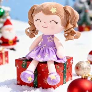 Gloveleya Christmas Plush Doll for girl Curly Hair dolls Design Soft Baby Girl Dolls for Girls Ages 0-6 Perfect Birthday Christmas & Baby Shower Gift (LIVE)