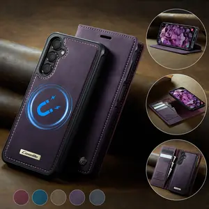 Detachable Wallet Case for Galaxy A16/a17/a15/a14/a13 & A52/a53/a54/a55/a56/a57/a35 5g, Card Slot, 2-In-1 Flip Cover, Magnetic Wireless Charger Stand