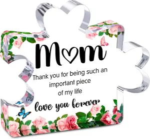 Engraved Acrylic Puzzle Piece - Thoughtful Mother's Day Gift for Mom, Grandma, Wife - Perfect for Birthdays, Anniversaries & Christmas - Unique Home Office Desk Decor for Women from Daughter, Son, or Husband RioGree Store