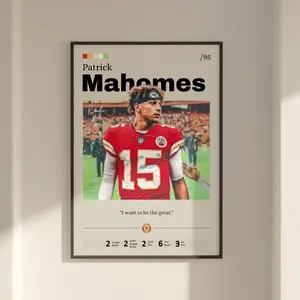 Patrick  poster, print fan gift, Mahomes Poster 11