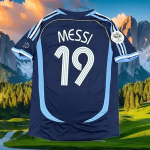 2006 Away No. 19Messi Riquelme Soccer Training Jersey ShortSleeve