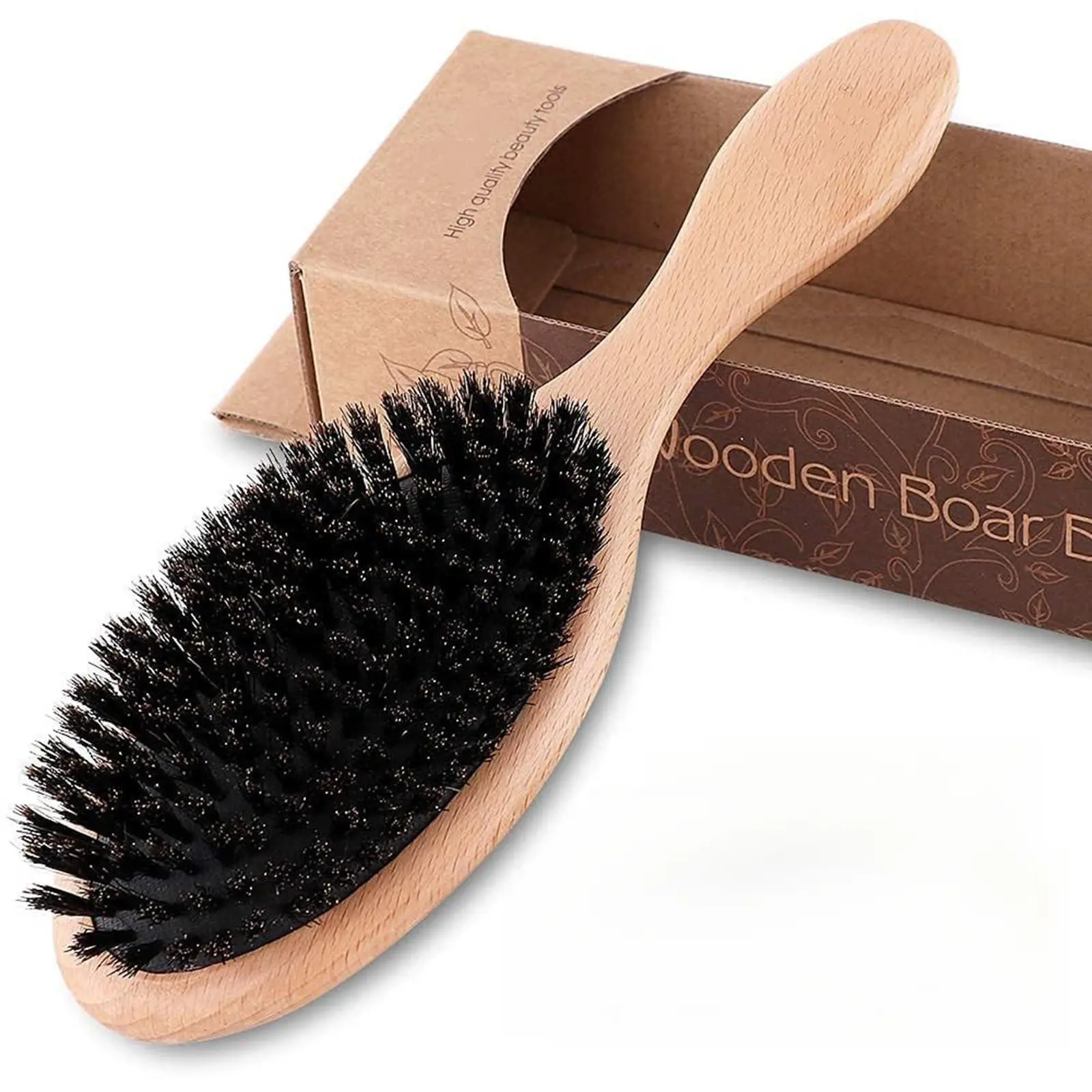 Boar Bristle Hair Brush - Natural Soft Bristles for Thin, Fine Hair - Anti-Tangle, Daily Use Tool for Women Men Kid - Enhances Shine, Reduces Frizz, Improves Texture