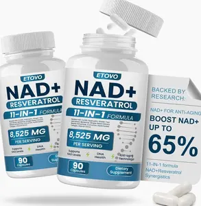 NAD+ Supplement, 8525mg Liposomal NAD Booster with Resveratrol NAD Plus with Coptisine Quercetin Curcumin Supports Cellular Health, Physical Strength and Healthy Aging 90 Capsules 2 Bottle