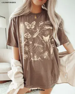 Vintage Insect Graphic Tee 90s Aesthetic Entomology Shirt Retro Tattoo Inspired Bug Tshirt Dark Cottagecore Clothes Goblincore Clothing