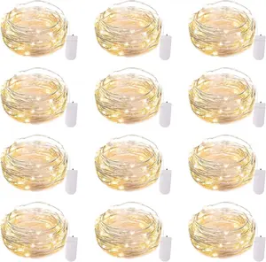 12 Pack LED Fairy Lights Battery Operated String Lights - 7ft 20LED Waterproof Silver Wire Firefly Starry Moon Lights for DIY Crafts Wedding Table Centerpieces Party Bedroom Christmas