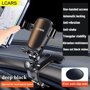 Car Center Console Gravity Phone Holder Clamp Lock Anti-Shake Bracket Automatic Clamping Device for Secure Mobile Support
