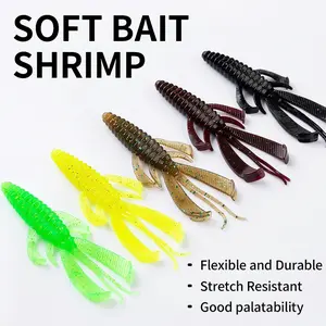 20pcs/30pcs/50pcs Amacure Fisch Shrimp Shaped Soft Baits, 3.5inch/9cm Lure Bait, Jig Wobblers Swimbait TPR Baits Shrimp Bass Perch Lure Artifical Craws Bait Fishing Accessories Mix Color Craw Floating Fishing Kit Soft Lure