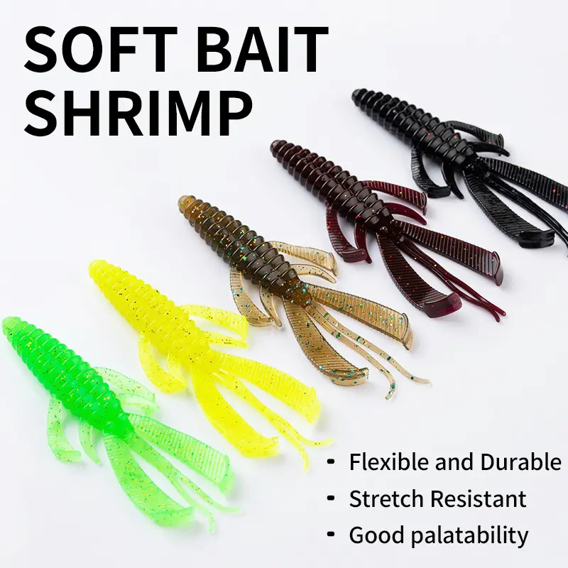 20pcs/30pcs/50pcs Amacure Fisch Shrimp Shaped Soft Baits, 3.5inch/9cm Lure Bait, Jig Wobblers Swimbait TPR Baits Shrimp Bass Perch Lure Artifical Craws Bait Fishing Accessories Mix Color Craw Floating Fishing Kit Soft Lure