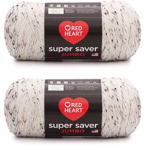 Super Saver Jumbo Aran Fleck Yarn - 2 Pack of 10oz/283g - Acrylic - 4 Medium (Worsted) - 482 Yards - Knitting/Crochet