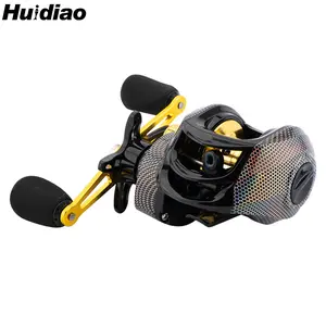 Huidiao Laser Scale Baitcasting Reel 7.1:1 Gear Ratio 10 Magnets Braking System 22lb/10kg Powerful Drag Low Profile Casting Reel Metal Spool/Handle for Lure Fishing Saltwater Casting Reels