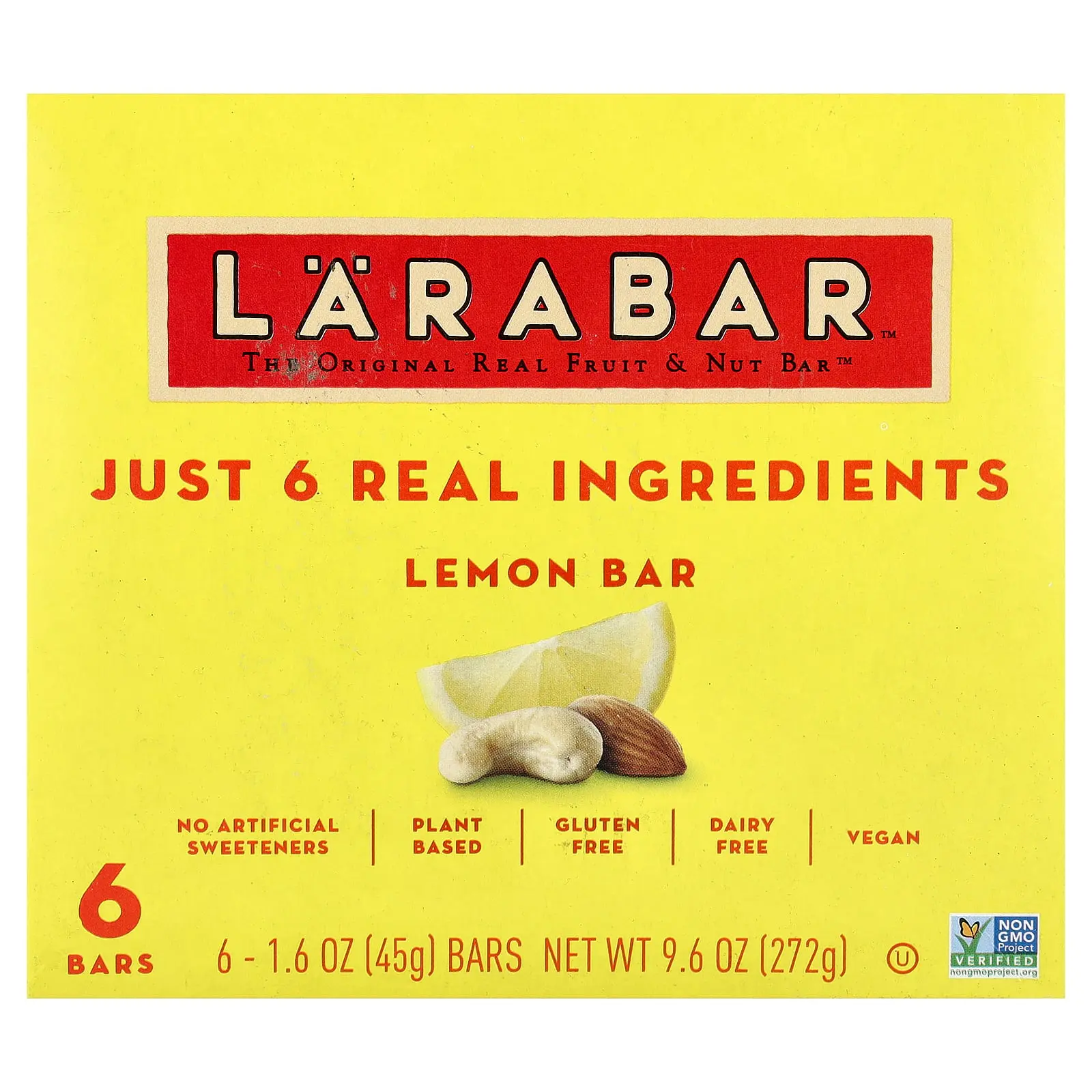 Larabar Real Fruit & Nut Bar™, Lemon, 6 Bars, 1.6 oz (45 g) Each