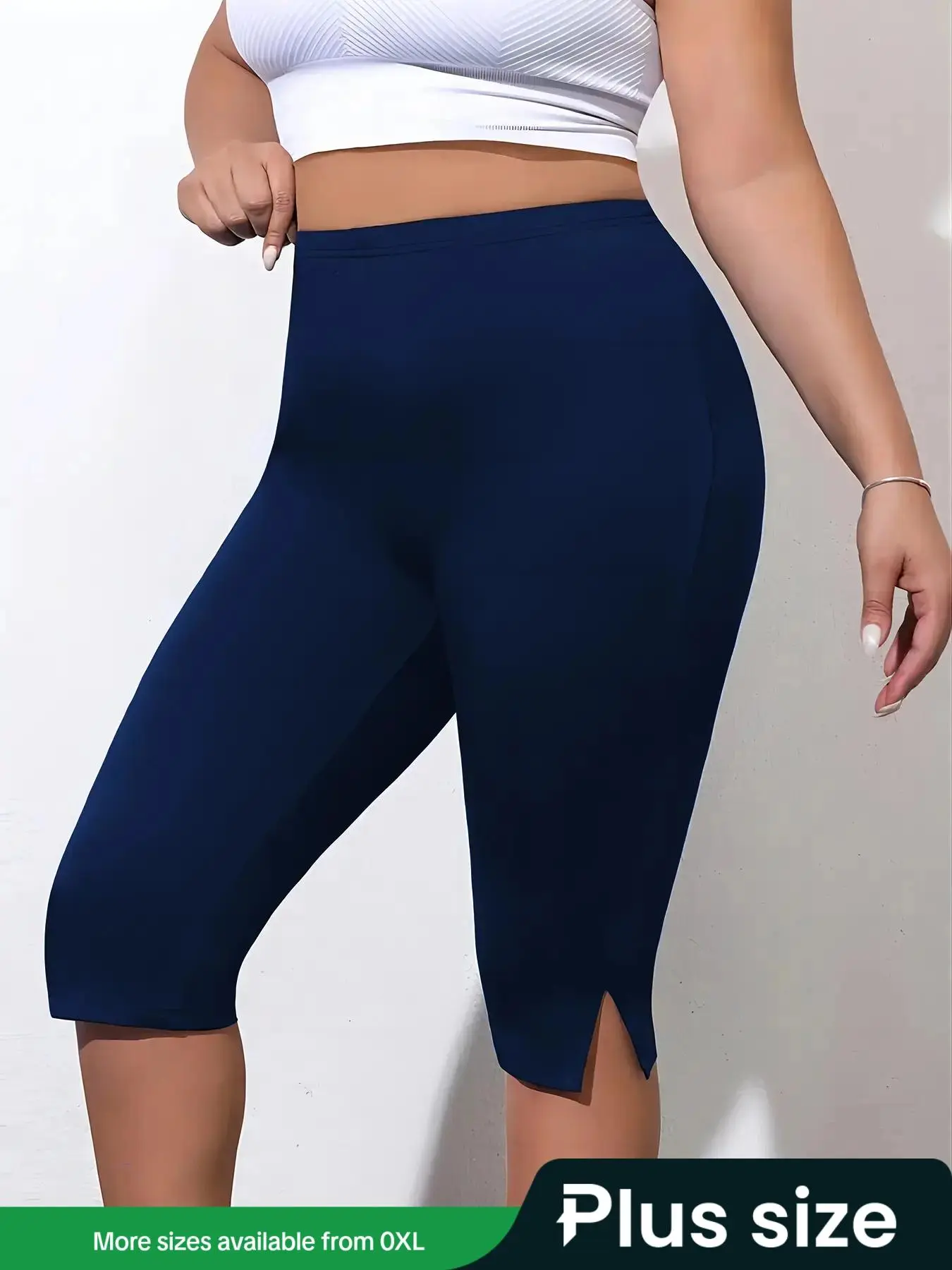 Plus Size Solid Color Skinny Shorts, Casual Comfy Breathable Tight-fitting Shorts for Daily Wear, Women's Bottoms for Summer, Athleisure Shorts, Workout Gym Shorts, Breathable Sport Shorts, Activewear Shorts
