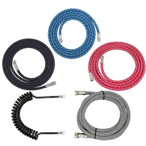 Professional Nylon Braided Spray Gun Hose 180cm/70.87inch, High Compatibility, Durable Material, Quick Connect Air Compressor Hose