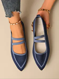 Women's Slip-On Casual Shoes, Breathable Textile Material, Rubber, Non-Slip Daily Wear Sneakers, Spring & Fall Fashion Footwear
