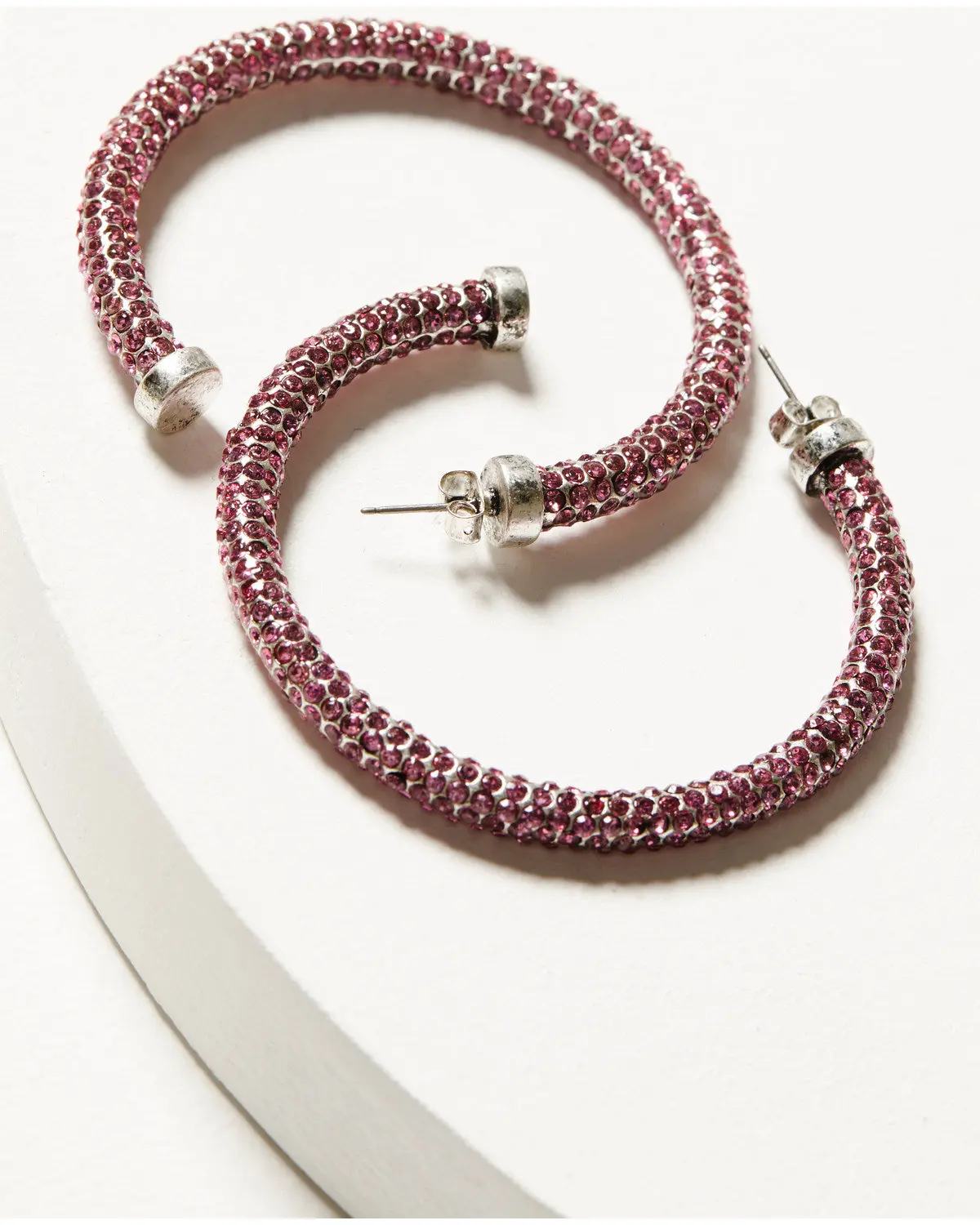 Avalon Fuchsia Hoop Earrings