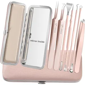 Professional Blackhead Tweezers, Stainless Steel Blackhead Remover Tools, Pimple Popper Tool Kit for Acne Whitehead Blemish, Pore Prep Tool