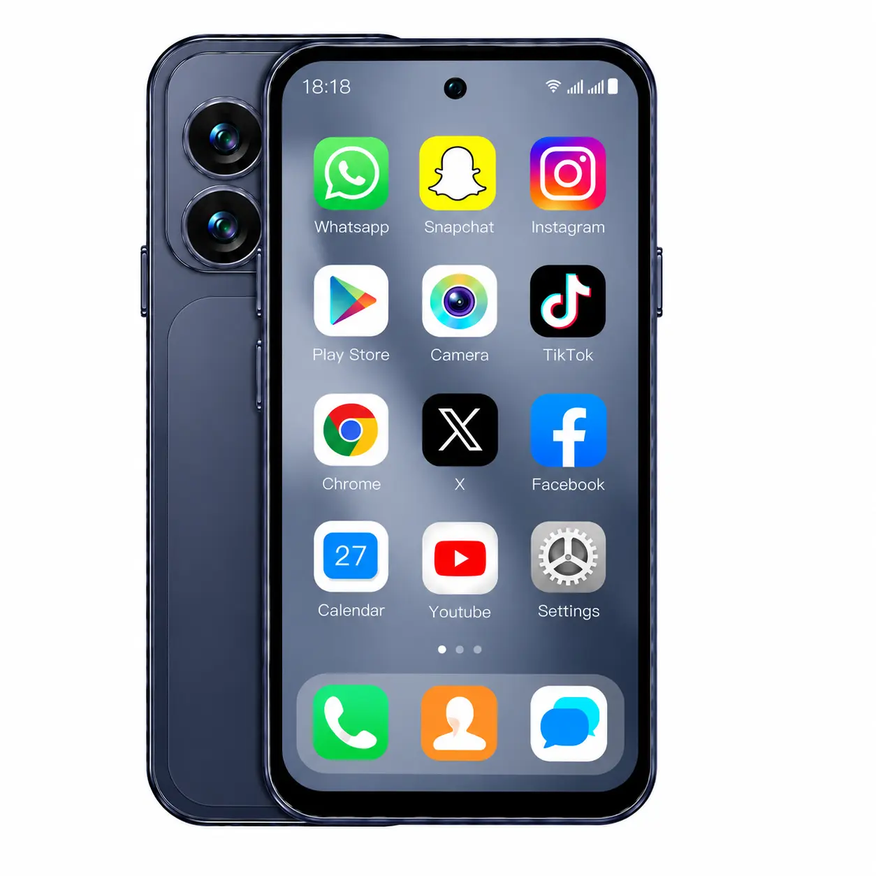 Mini Sport Smartphone, 4.5 Inch Portable 4G LTE Android 10 Cell Phone, 2GB RAM 16GB ROM, Dual SIM, GPS Navigation, WiFi, Bluetooth 4.0, Face Unlock, 2000mAh Battery, Compact Backup Phone for Sport