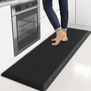 【Father's Day Gift】70"x24"x1/2" Kitchen Mat Cushioned Anti Fatigue,Non Slip Waterproof Comfort Standing FloorRug Medical Bedside Fall Safety Protection Floor Mat for Kitchen, Office, Sink, Laundry,Black Anti-Fatigue