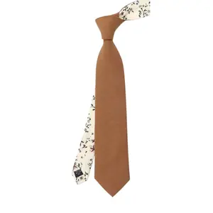 TIE MOOD Terracotta Brown Solid Necktie, Bow Tie & Pocket Square Collection