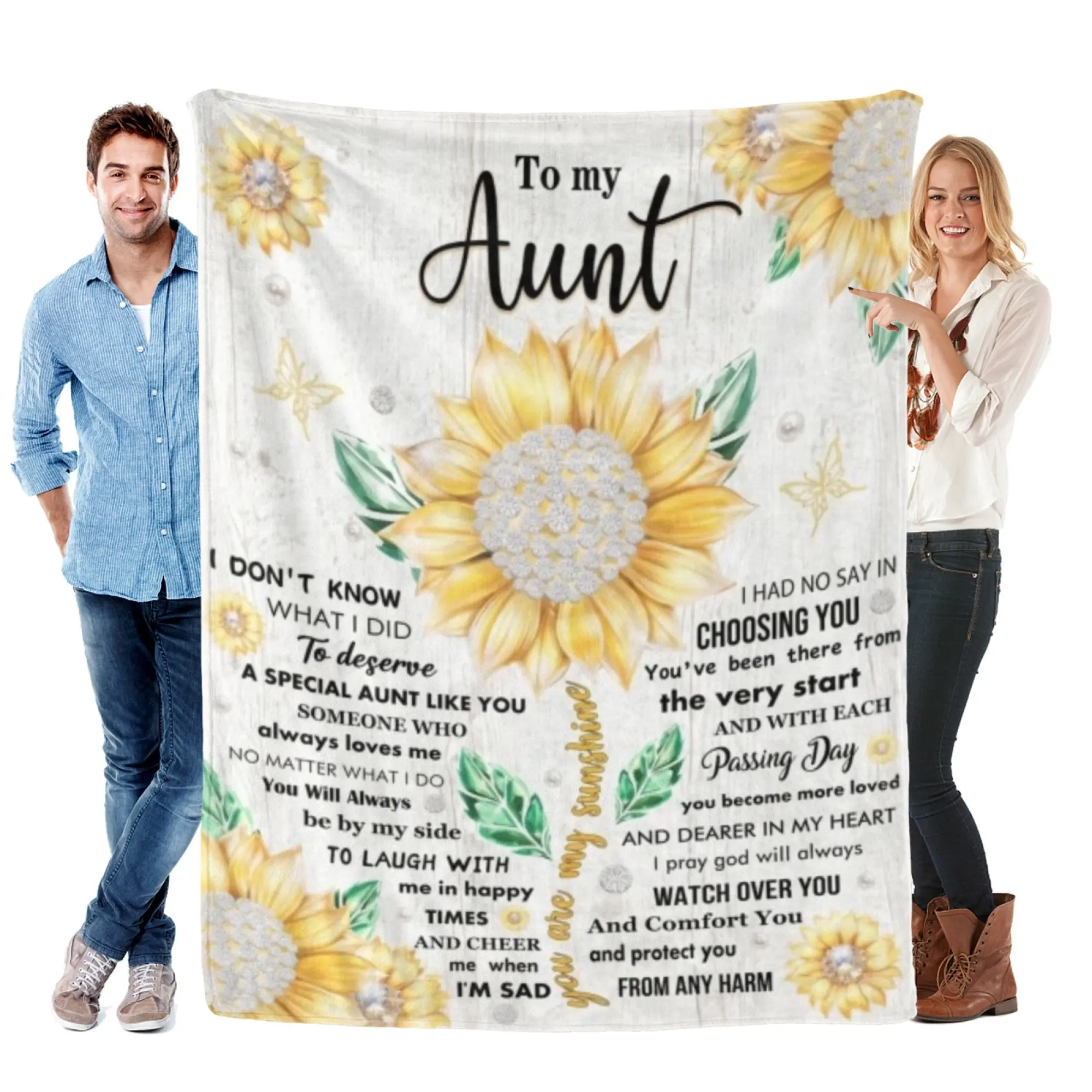 Aunt Gifts, Aunt Birthday Gifts, Aunties Blanket, Gift for Aunts from Niece Nephew, Auntie Gift Ideas, Birthday Thanksgiving Day Aunts Present, to My Auntie Throw Blanket 50" x 60" flannel blanket