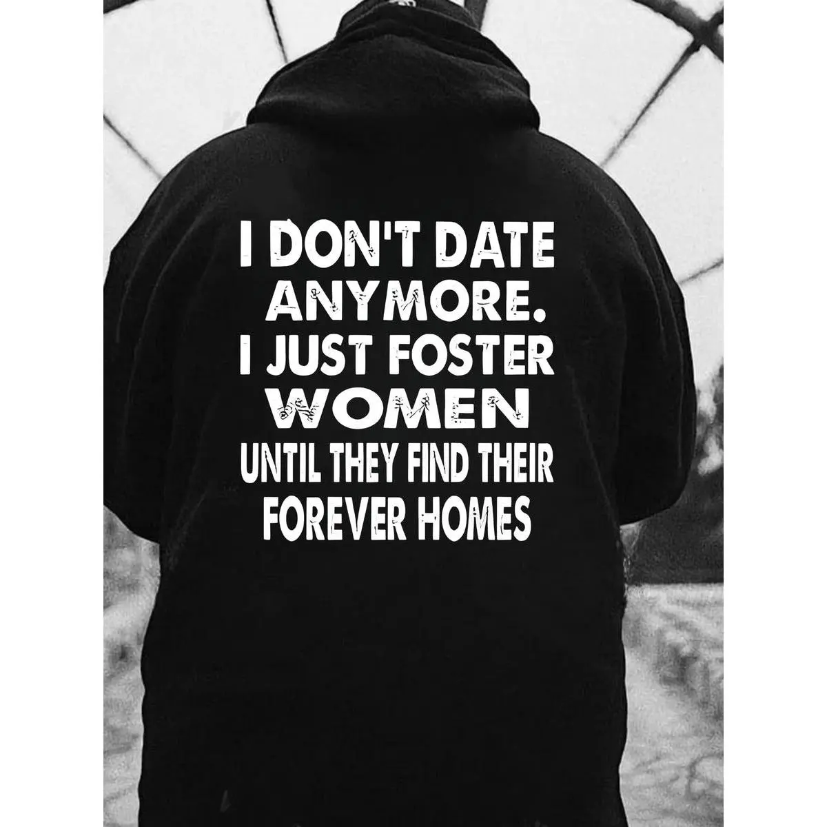 Men's "I Don't Date Anymore" Graphic Print Pullover Hoodie - Sarcastic Gen X Streetwear, Casual Long Sleeve Text Sweatshirt Top, Men's Jumper, Hoodie/Jumper, Baggy, Text Slogan, Menswear, Oversized, Loose, Longsleeves, Halloween, Polyester Clothes, Easter