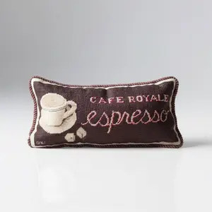 Espresso Needlepoint Pillow