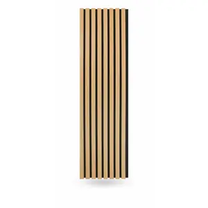 Natural Oak Acoustic Wall Panels Soundproof Slat Wood Cladding Siding, 12" Wide, 2pc/Box, Modern Decorative Wall Panels, Noise-Reducing Interior Wall Covering, Easy Install, Home Office, Living Room, Bedroom & Studio Wall Decor