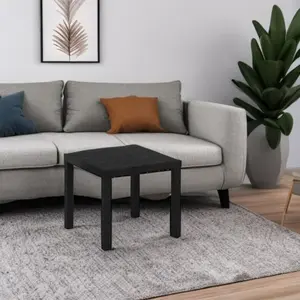 Minimalist Square End Table, 20"x20"x17.5" Side Table for Living Room, Bedroom, Nightstand, Thick Sturdy Tabletop, Modern Simple Accent Table