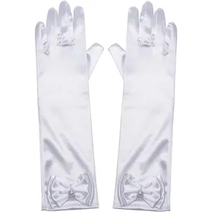 P-HBL03      Little Girls Princess Gloves(Solid Color Long Elbow Length) For Birthday,Wedding,Holiday,Costume Party