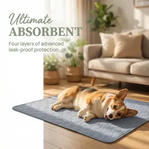 Washable Puppy Pads – Reusable Extra Absorbent Dog Training & Whelping Pads – Waterproof Floor Protection for Dogs – Made Up of Polyester Blend - Leakproof Quick Drying Potty Pad - Available In 4 Sizes