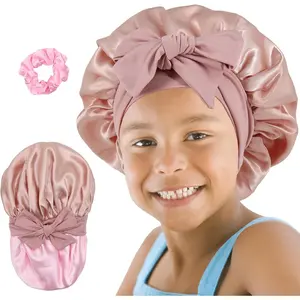Bonnet for Girls, Silk Bonnets for  Boys, Double Layer Satin Bonnet Sleep Cap for  Curly Hair(3-12Y)