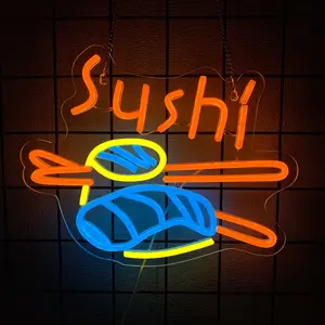 Sushi Neon Sign  Sushi Light Up Sign For Wall Decor USB Powered Japanese Neon Light for Sushi Shop Restaurant Home Kitchen Party