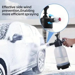 Manual Pump Foam Sprayer,  Wash Foam Sprayer, 2-Liter Durable Spray Bottle, Dual Nozzles, Suitable for  Washing, Household Cleaning, Garden Watering