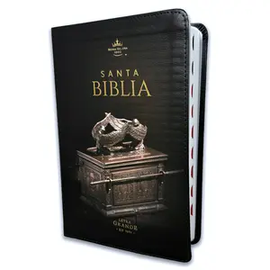 Bible in Spanish Large Font 12 Points Reina Valera 1960 imitation Leather Black with Index-Ark of the Covenant