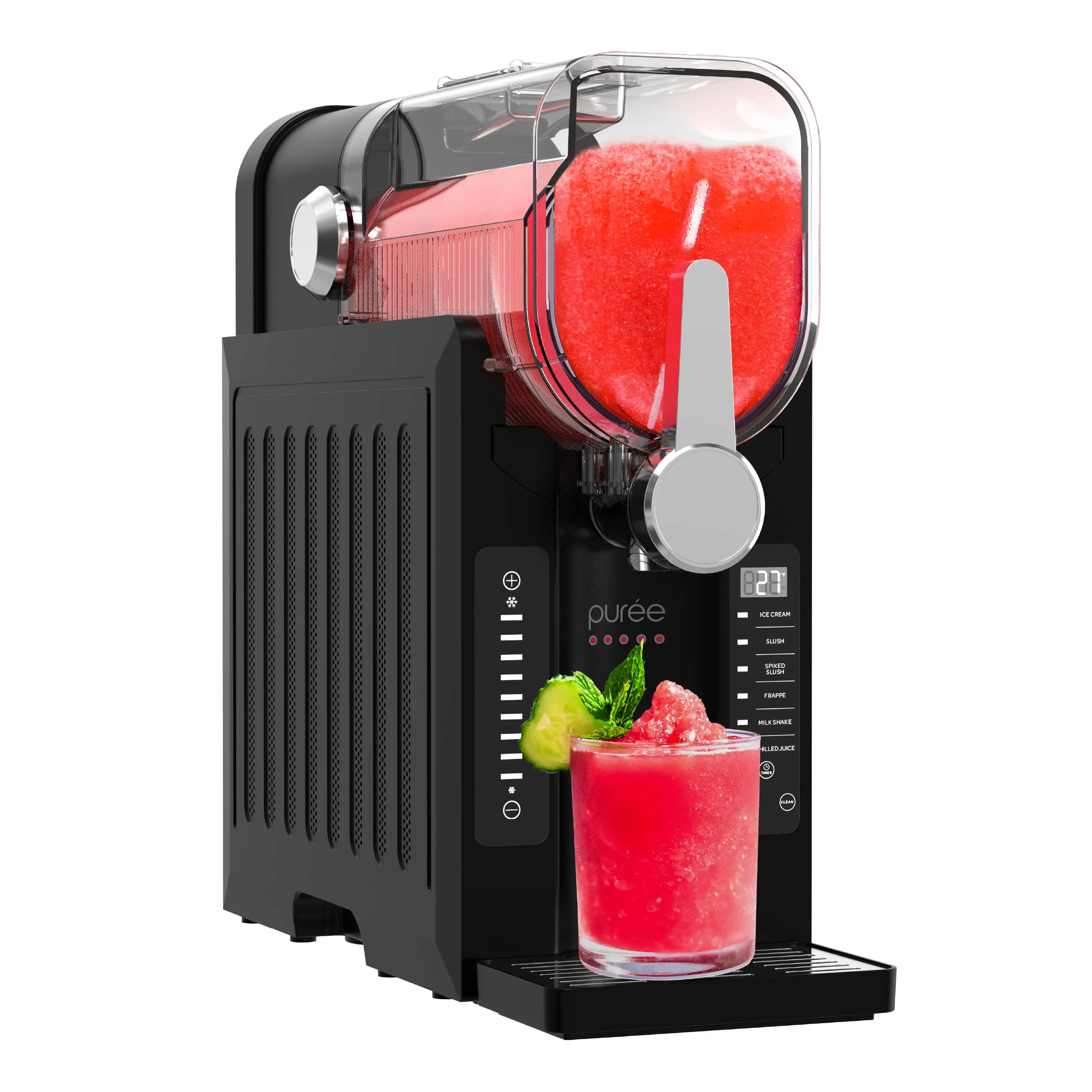 Tzumi Puree 1.6L Slushie Machine & Soft Serve Ice Cream Maker – Frozen Drink Machine, Slushie Maker, Margarita Machine for Home Frappe Blender Kitchen Appliance